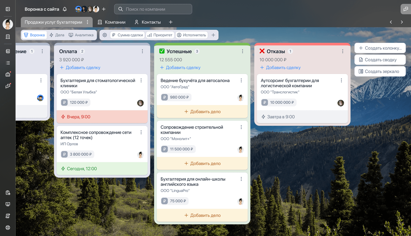 Готовая воронка продаж создается за пару кликов